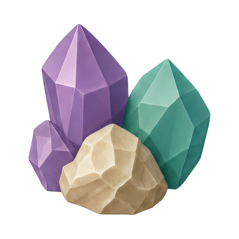 raw gem cluster on display