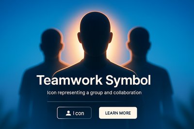 Stylized Icon Representing Teamwork and Collaboration