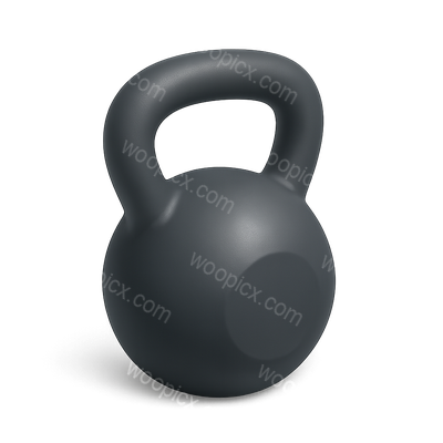 Realistic 3D Kettlebell Icon for Fitness Applications