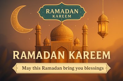 Elegant Ramadan Greeting Card with Islamic Motifs