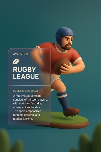 Dynamic Rugby League 3D Design with Informative Overlay