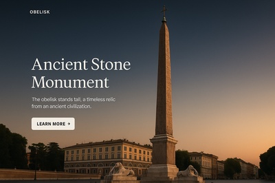 Stylish Obelisk Web Page Design for Ancient Monument