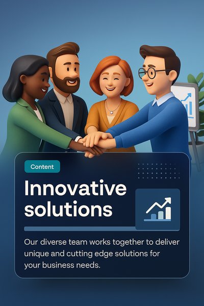 Dynamic Business Team Collaboration in 3D Illustration