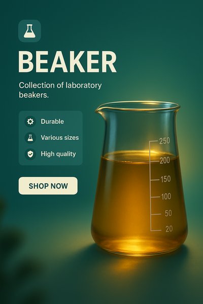 Modern Laboratory Beaker Collection Advertisement
