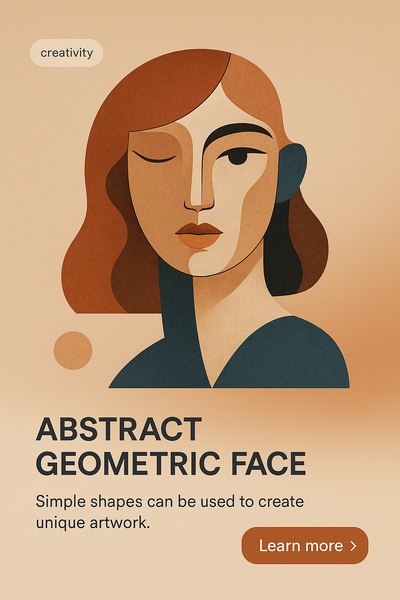 Abstract Geometric Face Illustration with Creative Design Elements