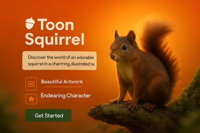 Charming Illustrated Squirrel Graphic Promoting Toon Squirrel