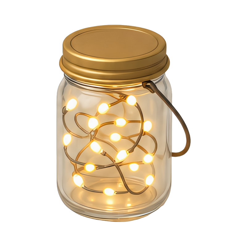 glowing fairy light jar