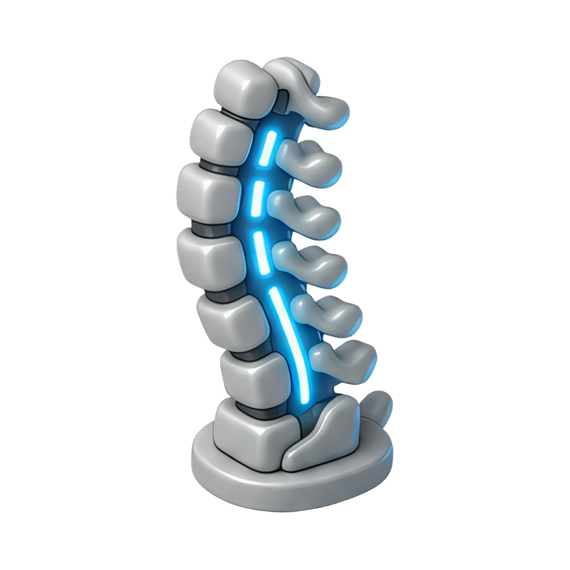 glowing cyber spine implant