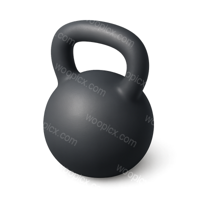 Stylized 3D Kettlebell Icon for Weightlifting