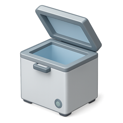 Stylish 3D Freezer Icon with Isometric Design