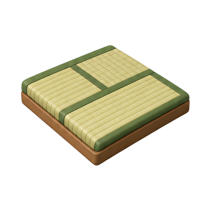 Tatami mat section in a room