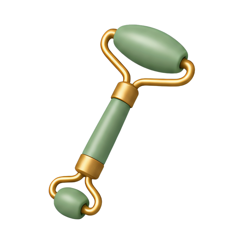 Jade face roller on marble