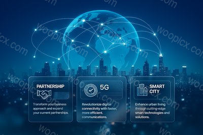 Smart City at Night with Global Connectivity Concepts