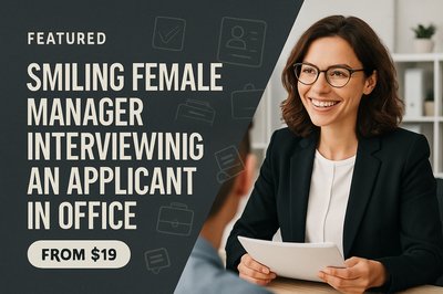 Dynamic Interview Scene with Female Manager and Applicant