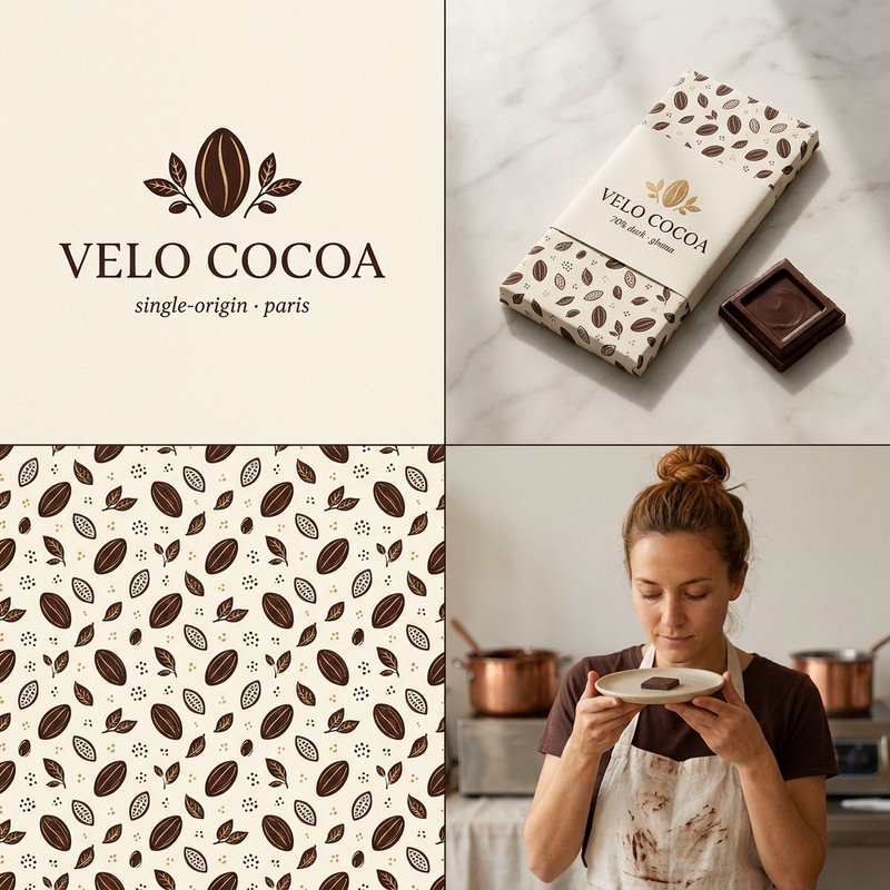 Elegant chocolate brand identity sheet