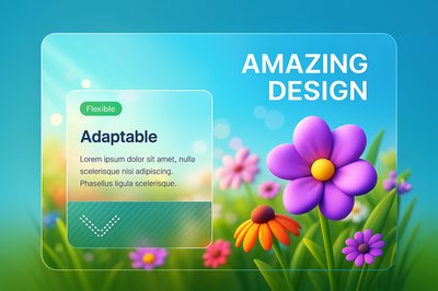 Colorful Flower Meadow with Sunbeams and Bokeh Lights
