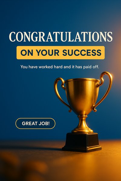 Celebratory Success Announcement Graphic