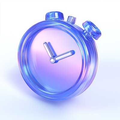 Stylized Stopwatch Icon with Gradient Colors