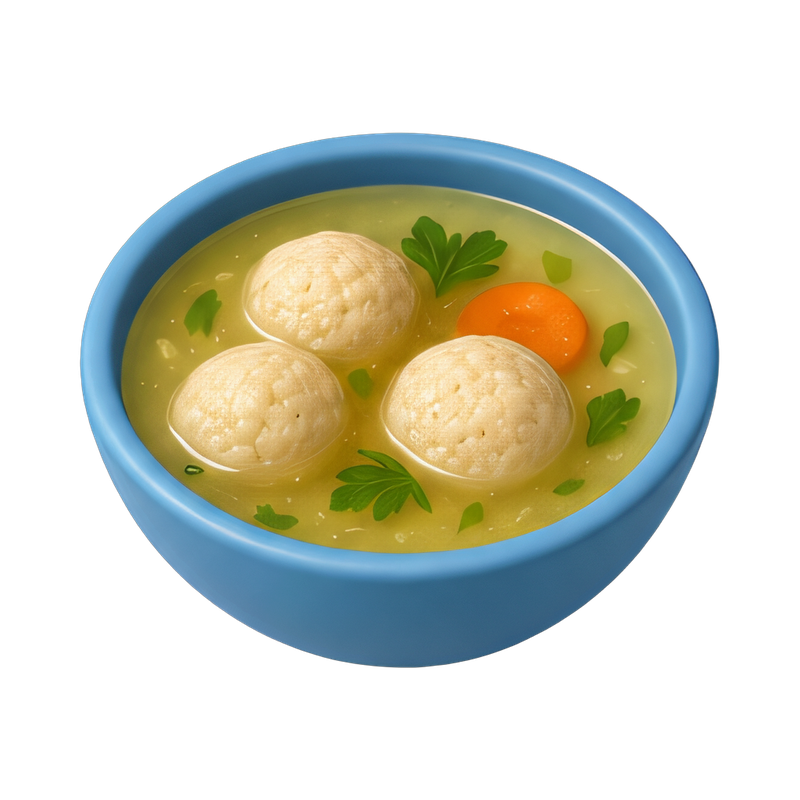 warm matzo ball soup bowl