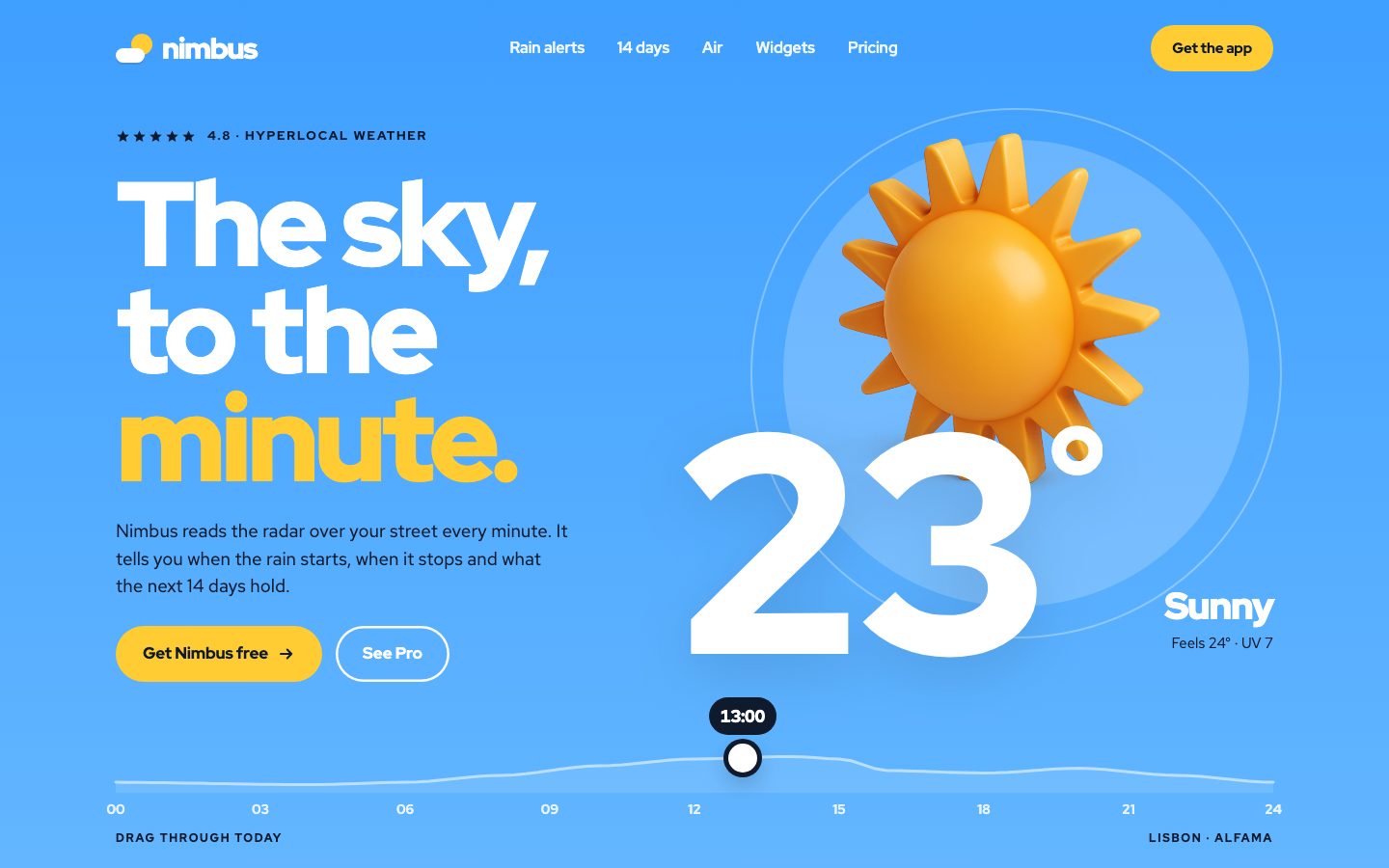 Nimbus — landing page template preview