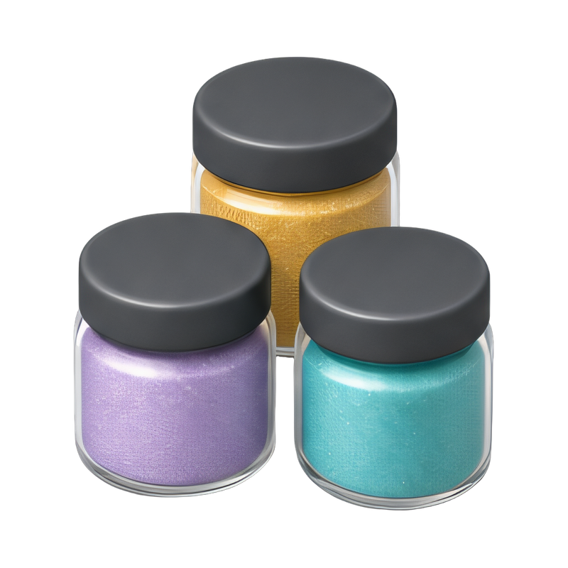 colorful mica powder jars