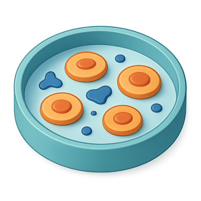 3D Isometric Petri Dish with Cells Design