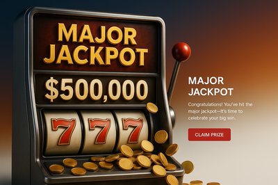 Major Jackpot Slot Machine Winning Display