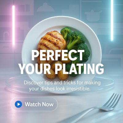 Culinary Tutorial Graphic Focused on Plating Techniques
