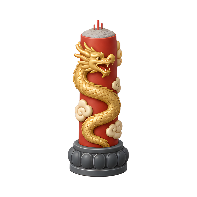 majestic incense pillar with dragon