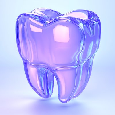 Stylized 3D Tooth Illustration in Vibrant Colors