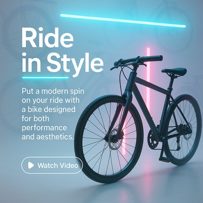 Modern Bicycle Advertisement with Stylish Design Elements