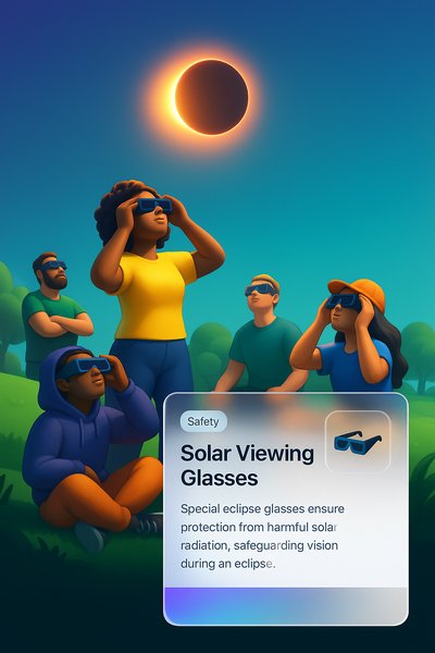 Group Watching Solar Eclipse with Protective Glasses