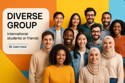 Diverse Multicultural Gathering of Friends and Students