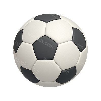 Realistic Soccer Ball Render with Black and White Panels