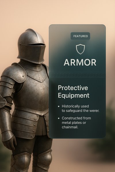 3D Illustration of Armor with Integrated Design Elements