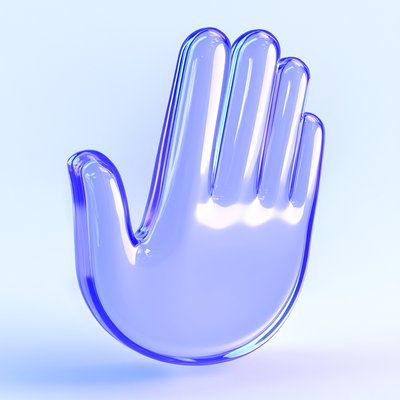 Stylized Transparent Hand Icon with Modern Design
