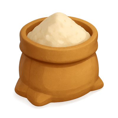 3D Icon of a Powder Bag in Isometric Design