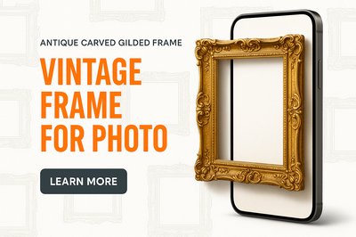 Antique Carved Gilded Frame Smartphone Advertisement