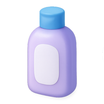 Stylized Cosmetic Bottle with Soft Color Palette