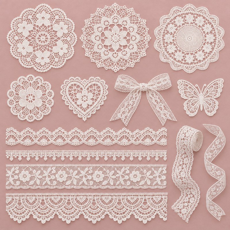 delicate lace and doily elements