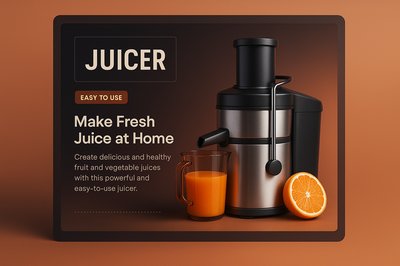 Stylish 3D Juicer Design for Fresh Juice Promotion