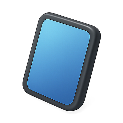 3D Render of a Rectangular Blue Screen Device