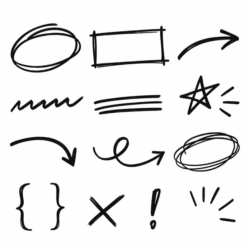 hand-drawn annotation doodles