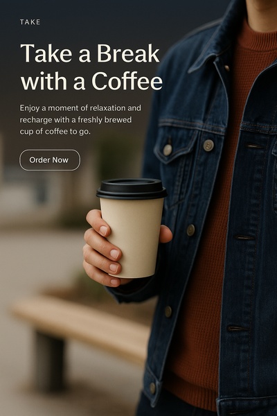 Stylish Coffee Break Webpage Design with Call to Action