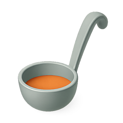 Stylish Kitchen Ladle with Orange Interior