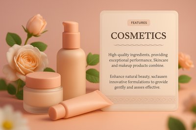 Elegant Cosmetics Display with Flowers