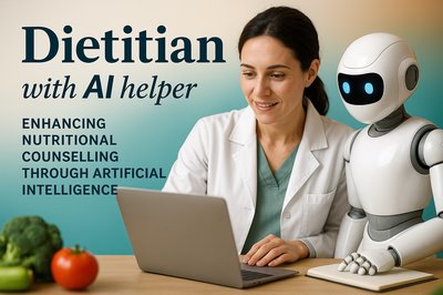 Dietitian Collaborating with AI for Enhanced Nutritional Guidance