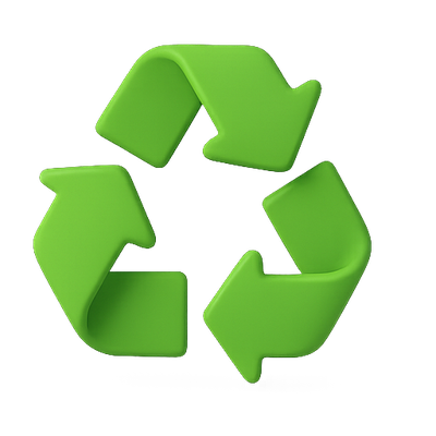 3D Green Recycling Symbol Icon