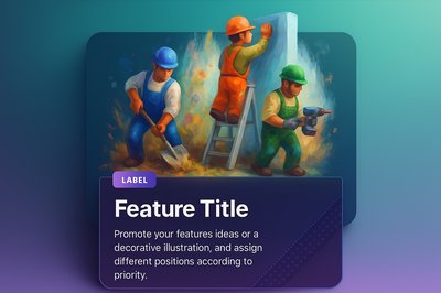 Watercolor Illustration of Workmen Engaged in Construction