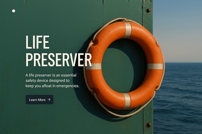 Stylish Life Preserver Web Page Design Concept